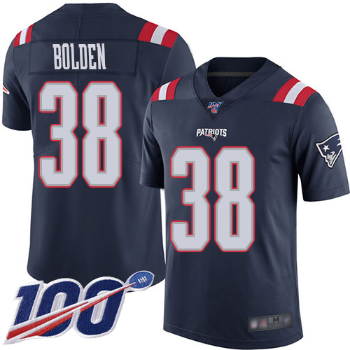 New England Patriots Football #38 100th Season Limited Navy Blue Men Brandon Bolden NFL Jersey